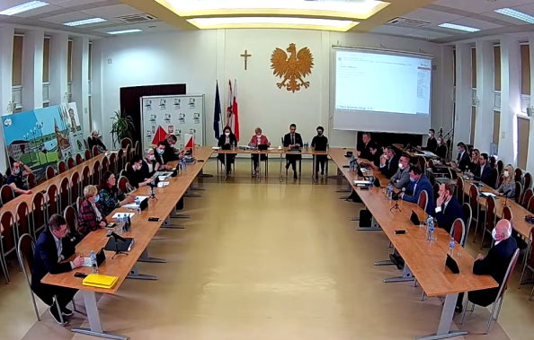 Sala w czasie XXXVIII nadzwyczajnej sesji Rady Miejskiej w Olecku