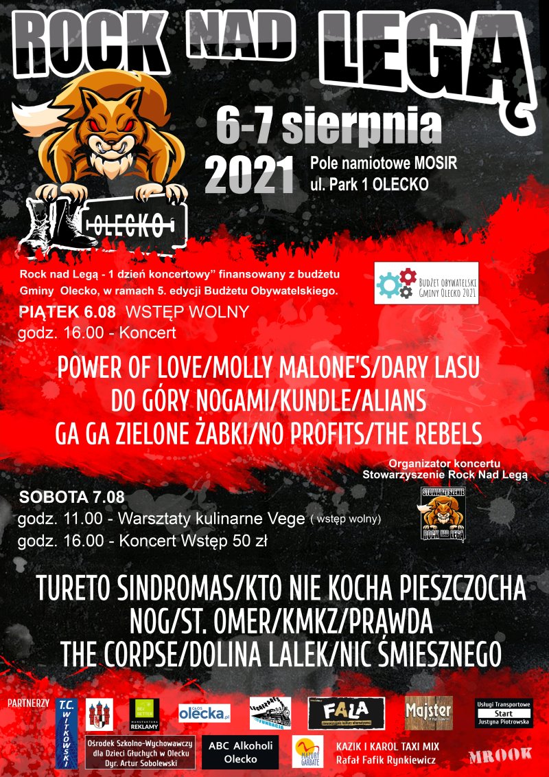 Plakat festiwalu ROCK NAD LEGĄ